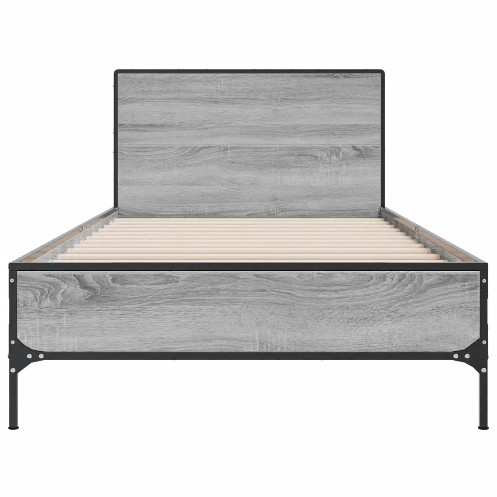 Giroletto Grigio Sonoma 90x200 cm Legno Multistrato e Metallo 845520