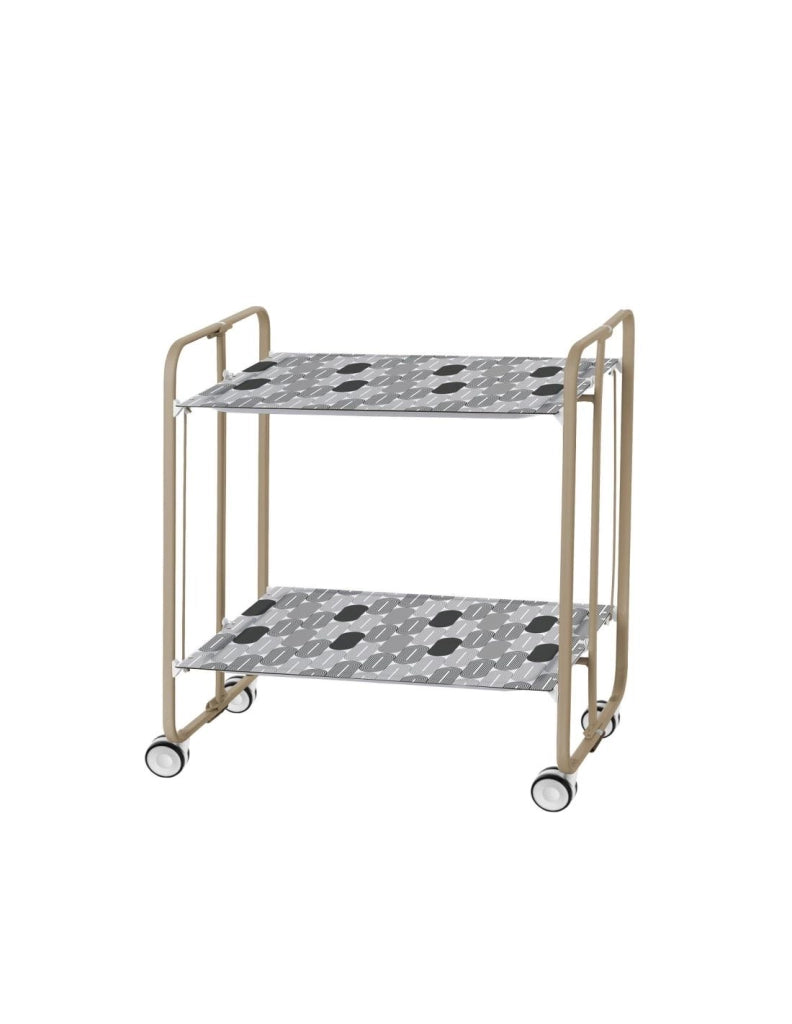 Carrello da cucina pieghevole sabbia con ruote BAUHAUS 2 ripiani