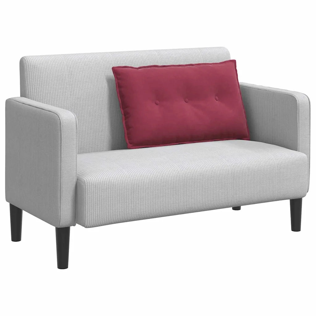 Cuscino per Schiena | Cuscino dorsale Rosso Vino 80 x 50 cm Tessuto in Cords