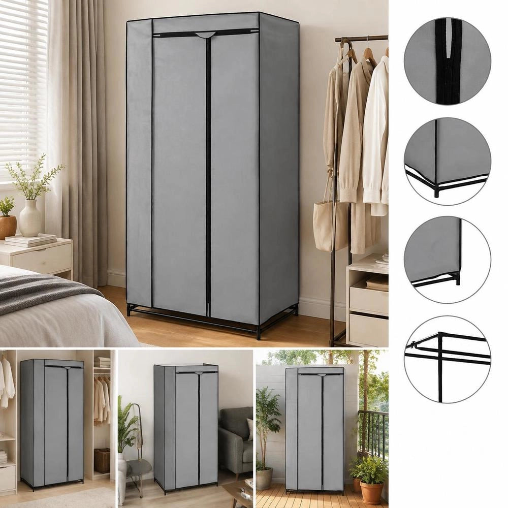 Wardrobe Grey 75x50x160 Cm