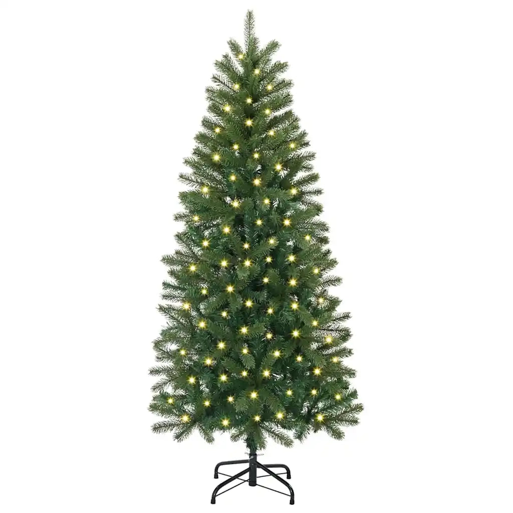 Albero di Natale Artificiale-Albero Natalizio con 150 LED Verde 120 cm PE e PVC 792682