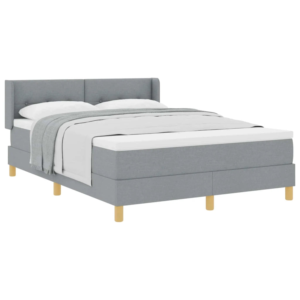 Letto a molle Grigio chiaro 190 x 140 cm Poliestere
