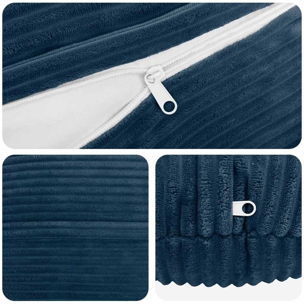 Federa 2 pcs HEERLEN Blu navy Ø 40 cm corduroy 922285