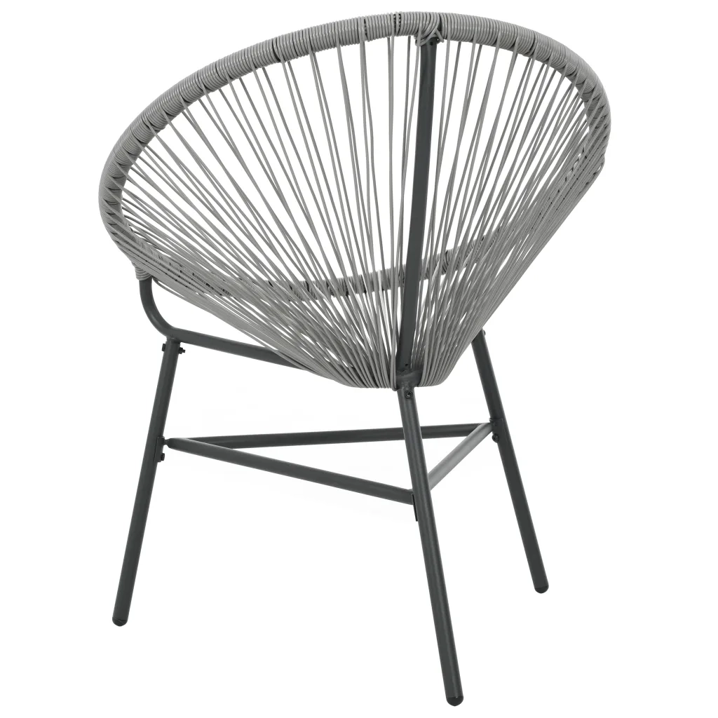Sedia Acapulco da Giardino | Sedie da Esterno in Polyrattan Grigia