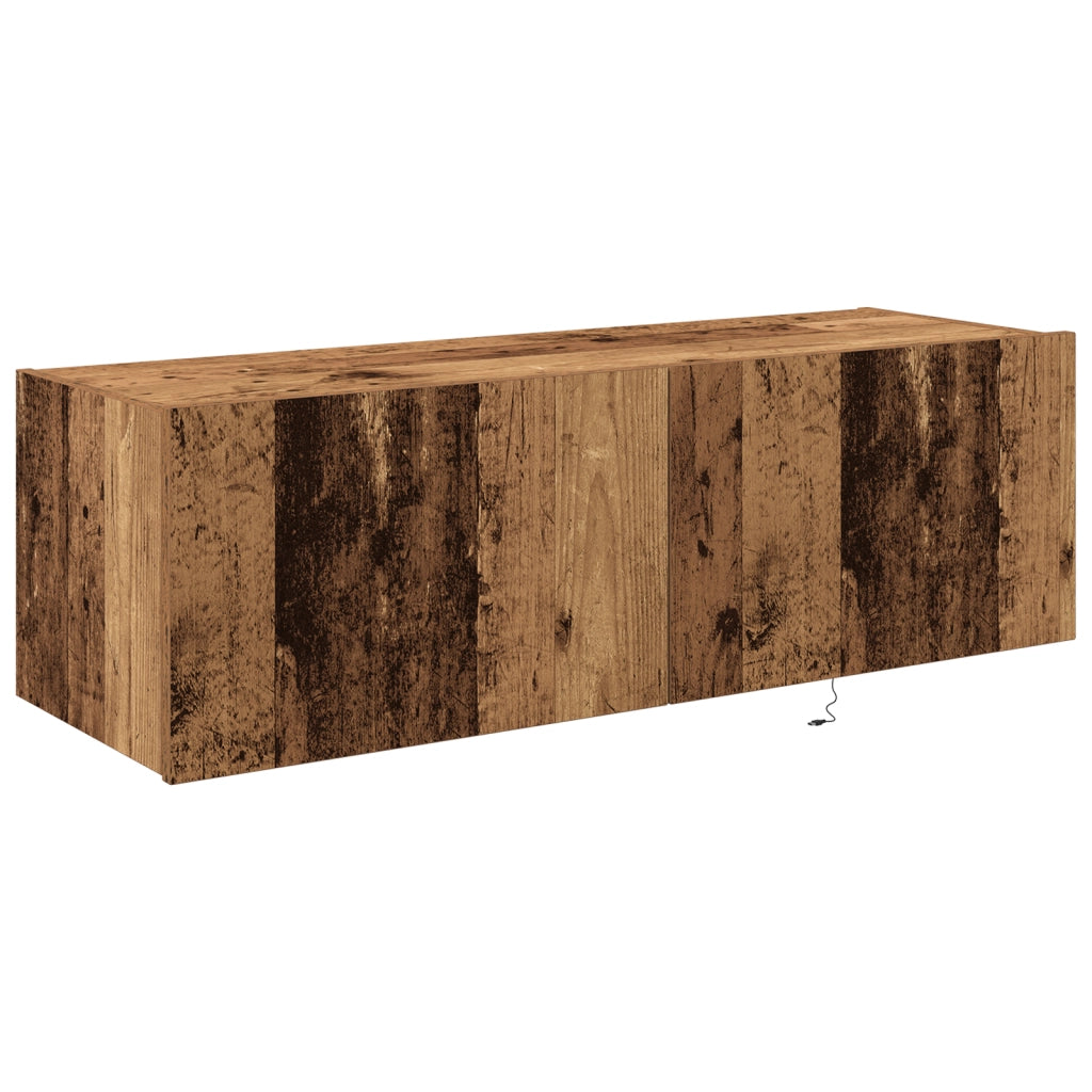 Mobile da TV  con luci LED in legno vecchio 100x35x31 cm