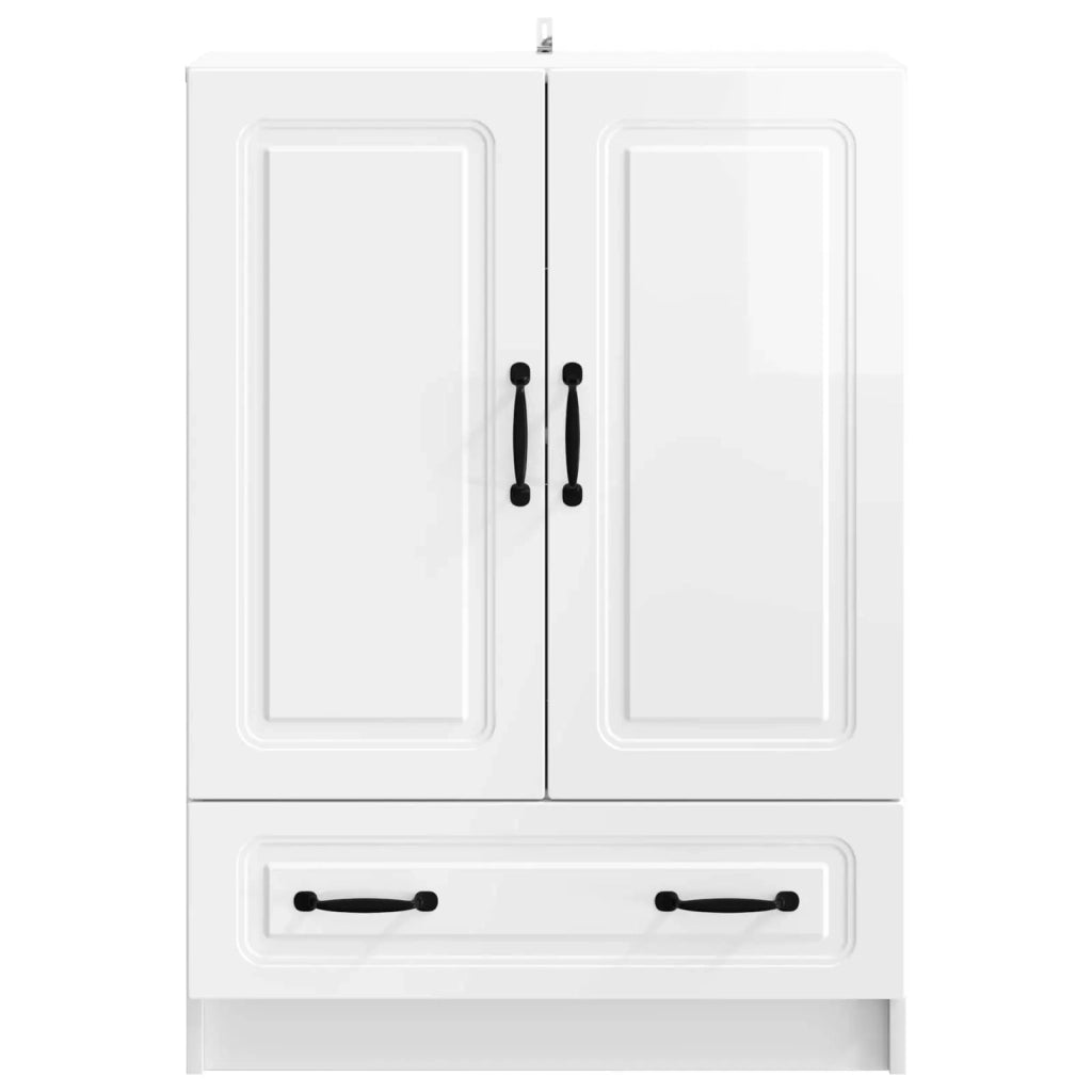 Credenza Bianco Lucido 66 x 34,5 x 92 cm Legno ingegnerizzato
