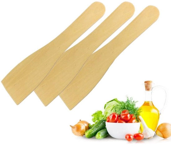 Set di 8 spatole in legno - Ideali per cucinare e cuocere - 21 cm x 5 cm - Rivestimento antiscivolo - Accessori da cucina per ogni cuoco