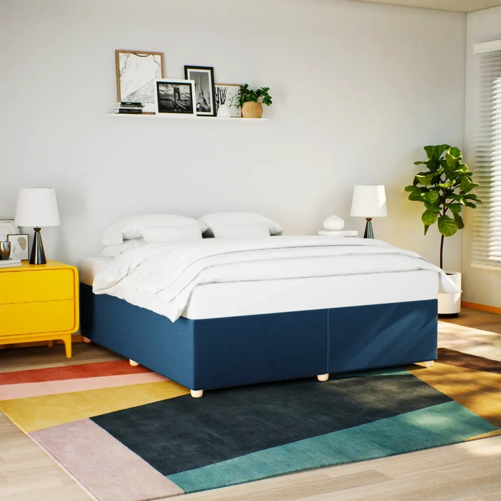 Giroletto senza Materasso-Struttura Letto Blu 180x200 cm in Tessuto 945026