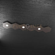 HEXAGON APPLIQUE-PLAFONIERA 3 LUCI + 3 DECORATIVO MARRONE 1142-3L3D-MA