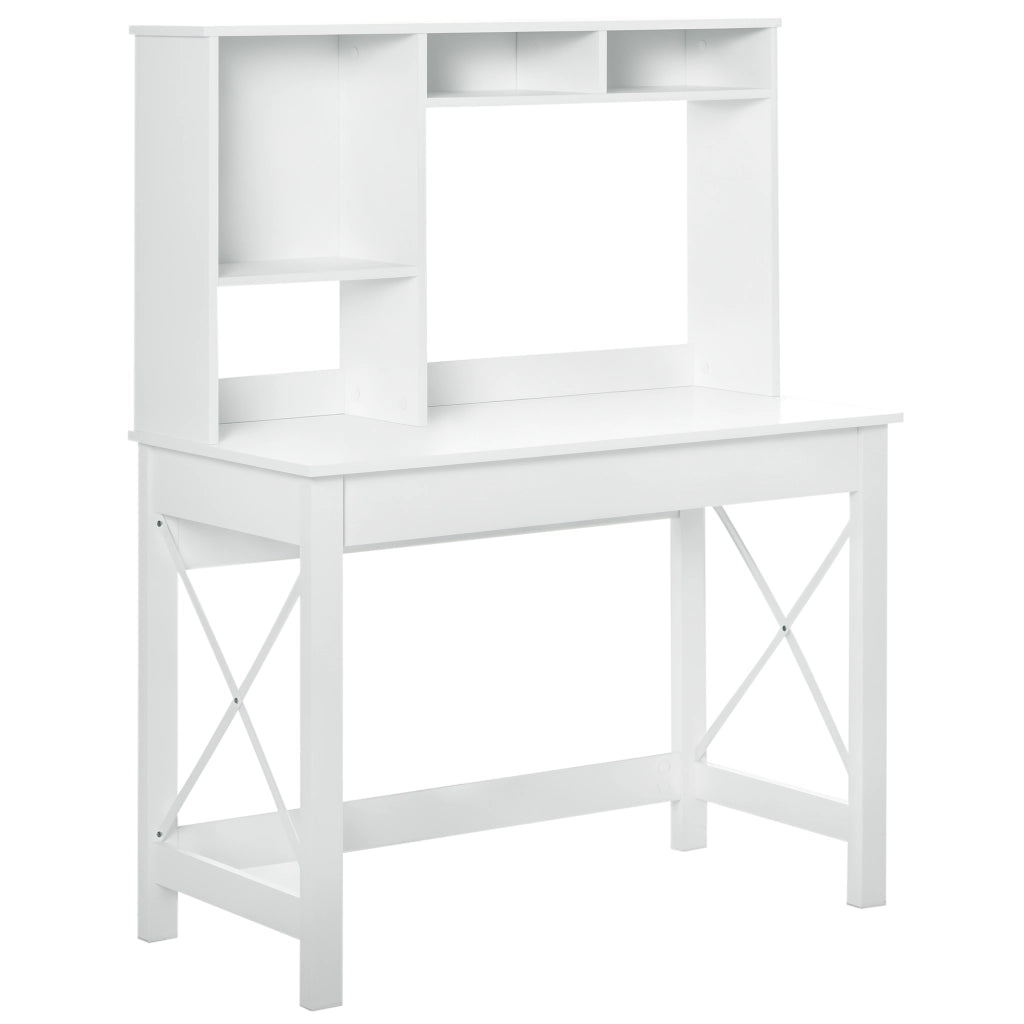 Scrivania con libreria ¨C zephmum ¨C bianco 105x50x137.5 cm