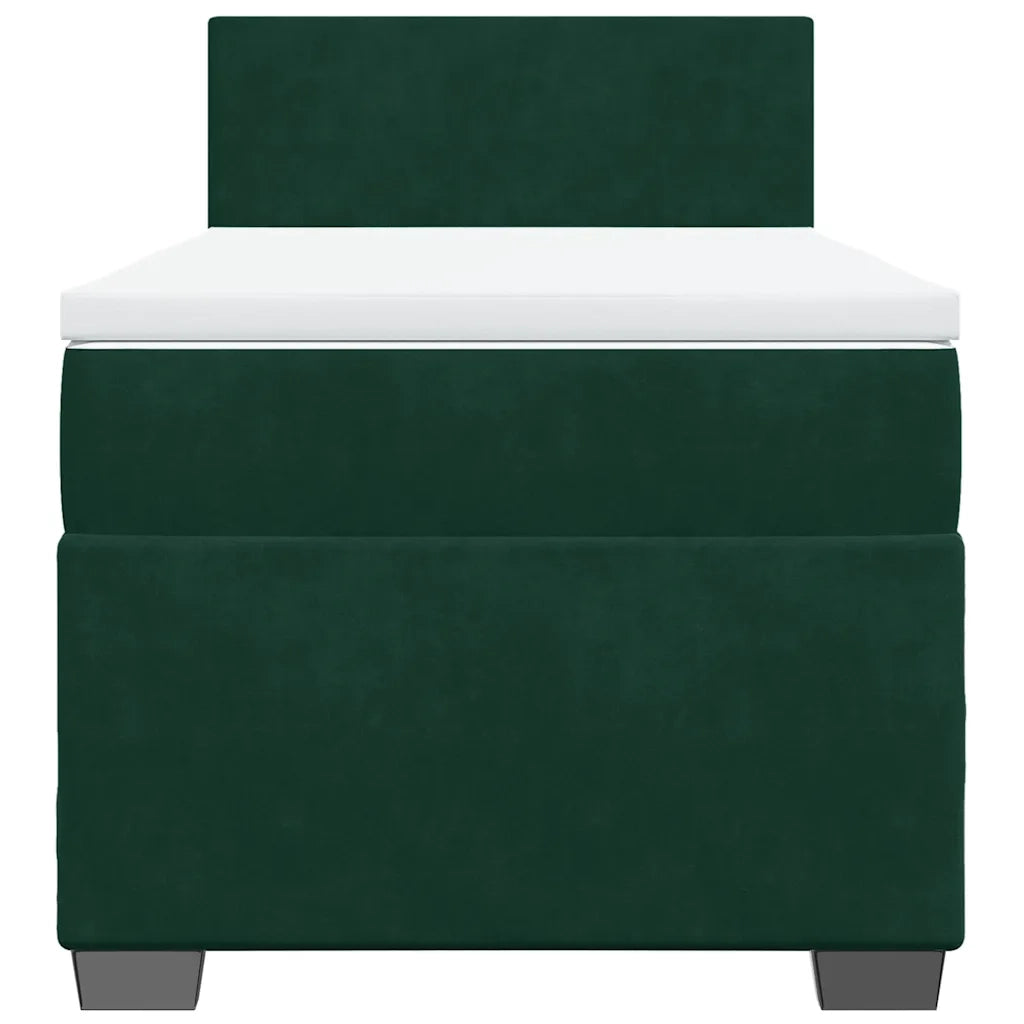 Giroletto a Molle con Materasso Verde Scuro 100x200 cm Velluto 3286231