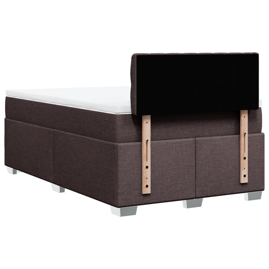 Giroletto a Molle con Materasso Marrone Scuro 120x190cm Tessuto