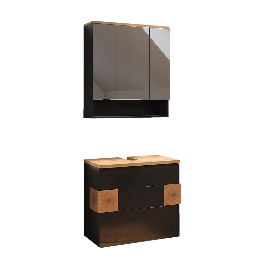 Vicco Set di mobili da bagno Antracite 2 parti