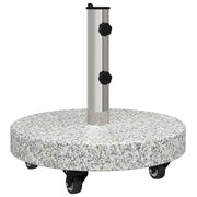 Base rotonda per ombrellone da esterno con ruote 45 x 45 x 45 cm in granito grigio codice 02_0058855