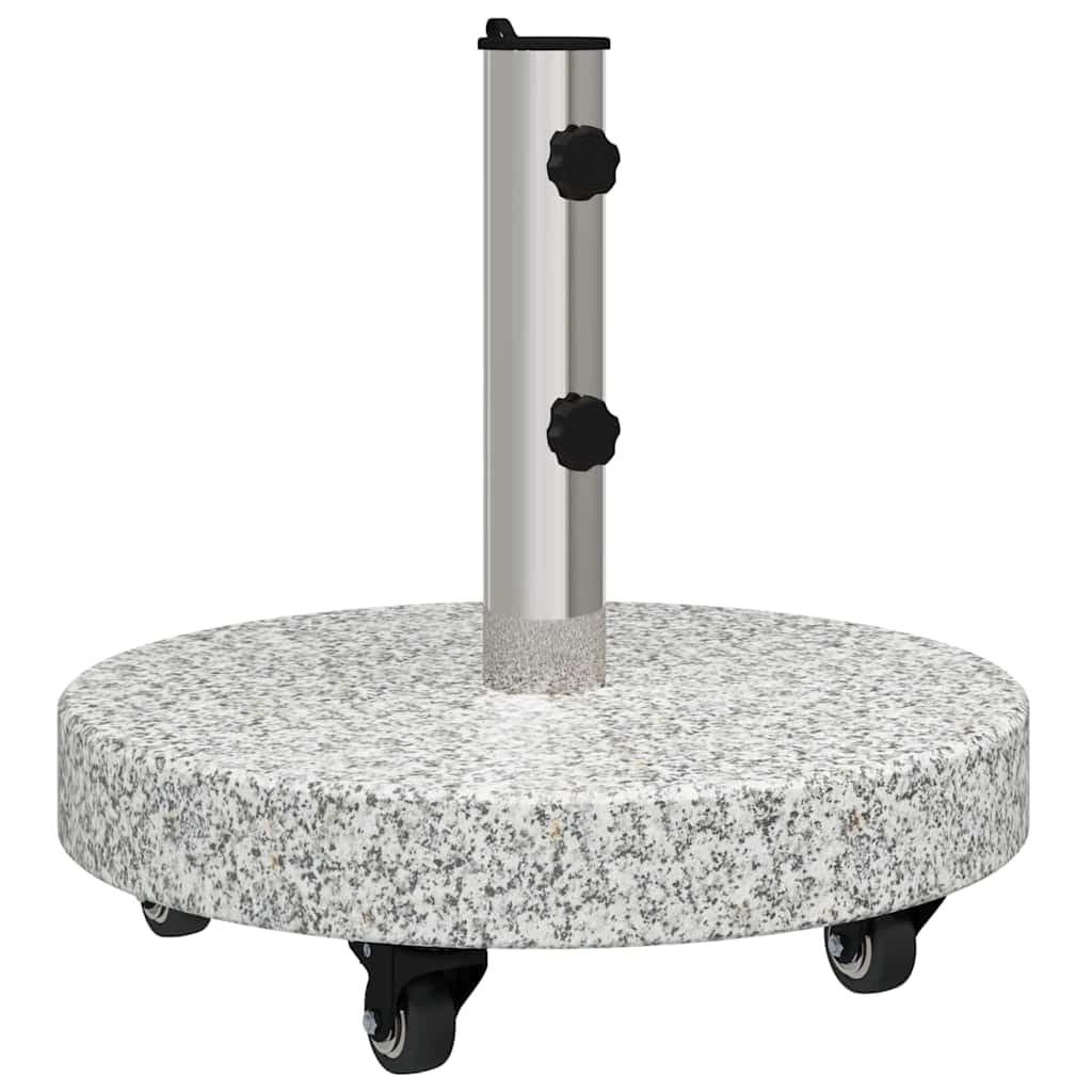 Base rotonda per ombrellone da esterno con ruote 45 x 45 x 45 cm in granito grigio codice 02_0058855