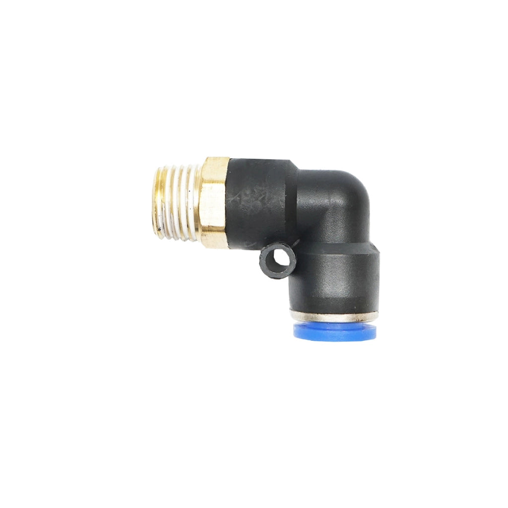 Gomito di riduzione rapida in plastica per tubo da 8 mm e filettatura metallica da 1/4