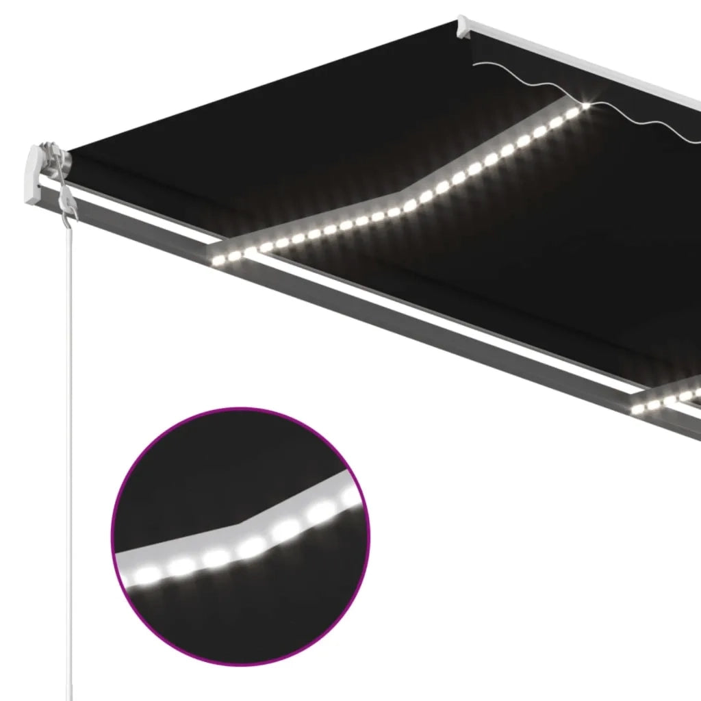 Tenda Automatica con Sensore Vento e LED 400x300 cm Antracite