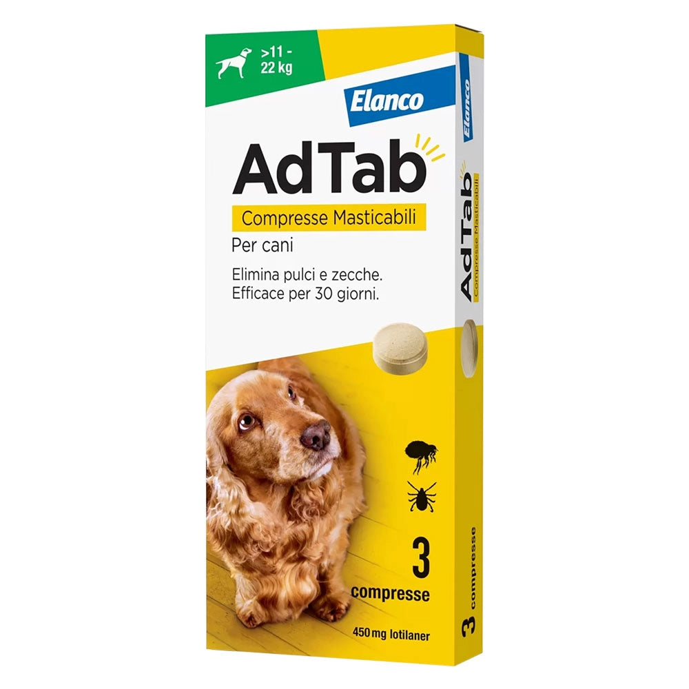 Compresse Antiparassitarie Masticabili Cani 11 3 da 450 Mg 22 kg