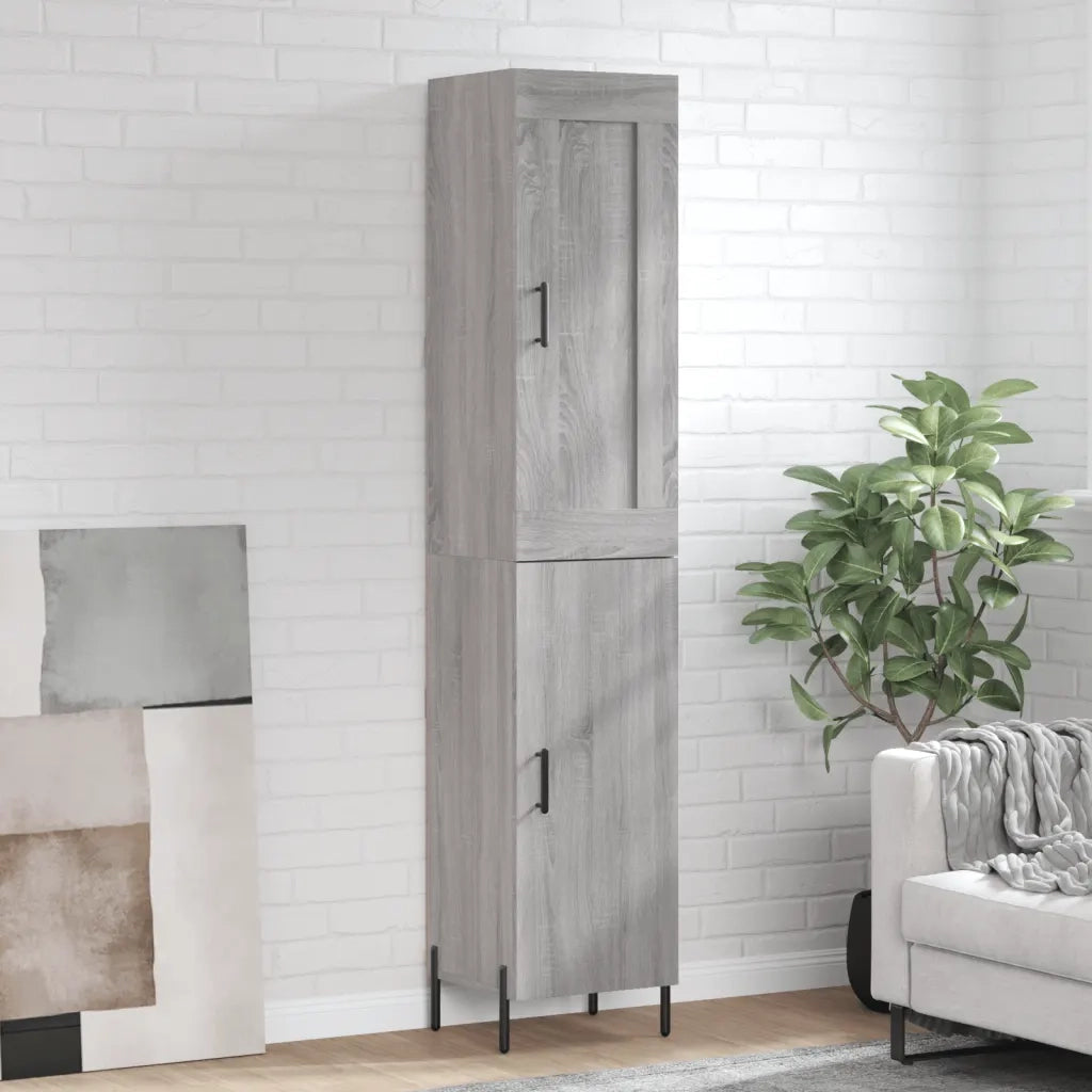 Credenza | Madia | Buffet da pranzo | Armadio da pranzo Grigio Sonoma 34,5x34x180 cm in Legno Multistrato