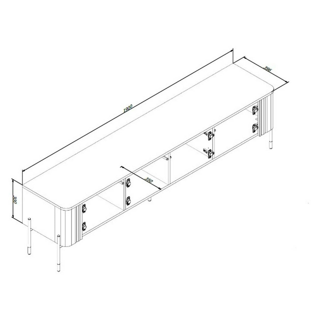 Brembana, Mobile Porta tv un Ripiano, 190x40x50h cm Marrone Noce