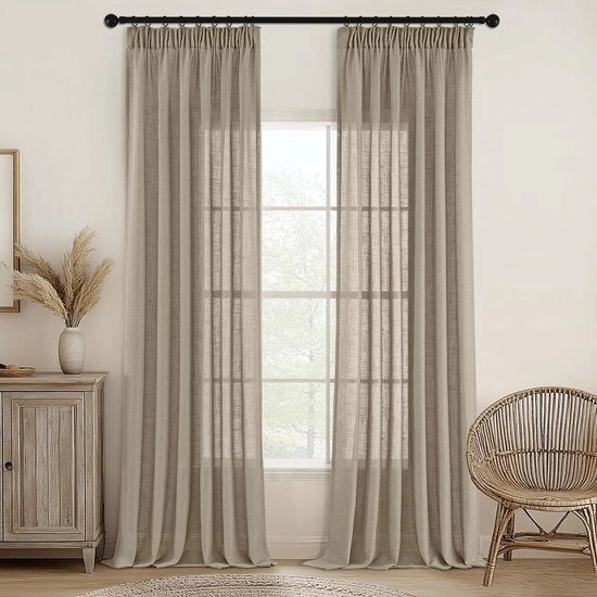 Veli per tende con nastri - moderno - set da 2 - marrone scuro - 245 x 140 cm