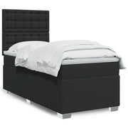 Giroletto a Molle con Materasso Nero 100x200 cm in Similpelle