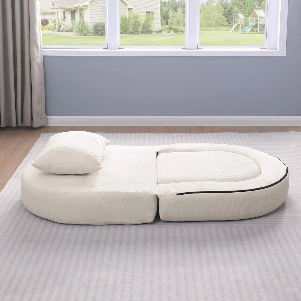 Divano modulare in ciniglia beige