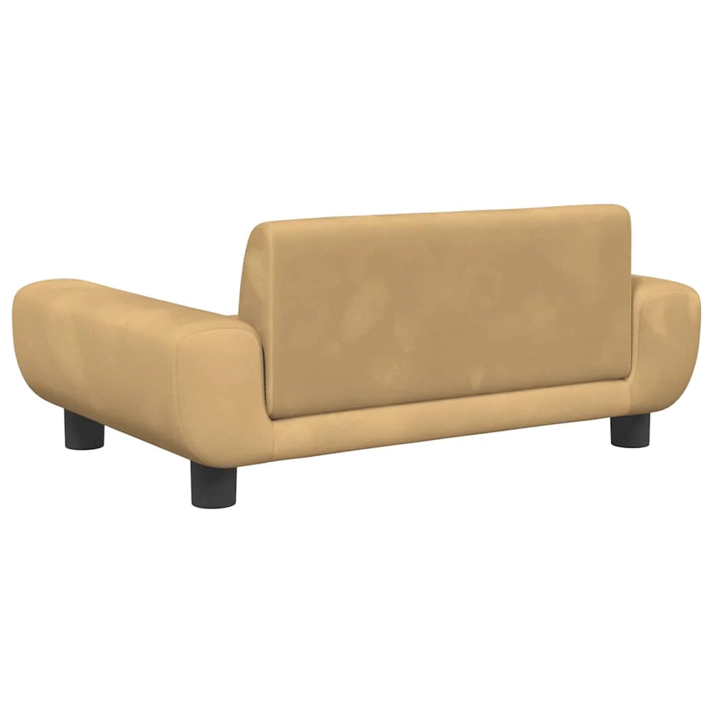 Cuccia per cani con cesto divano confortevole 70 x 45 x 33 cm velluto marrone 02_0042876