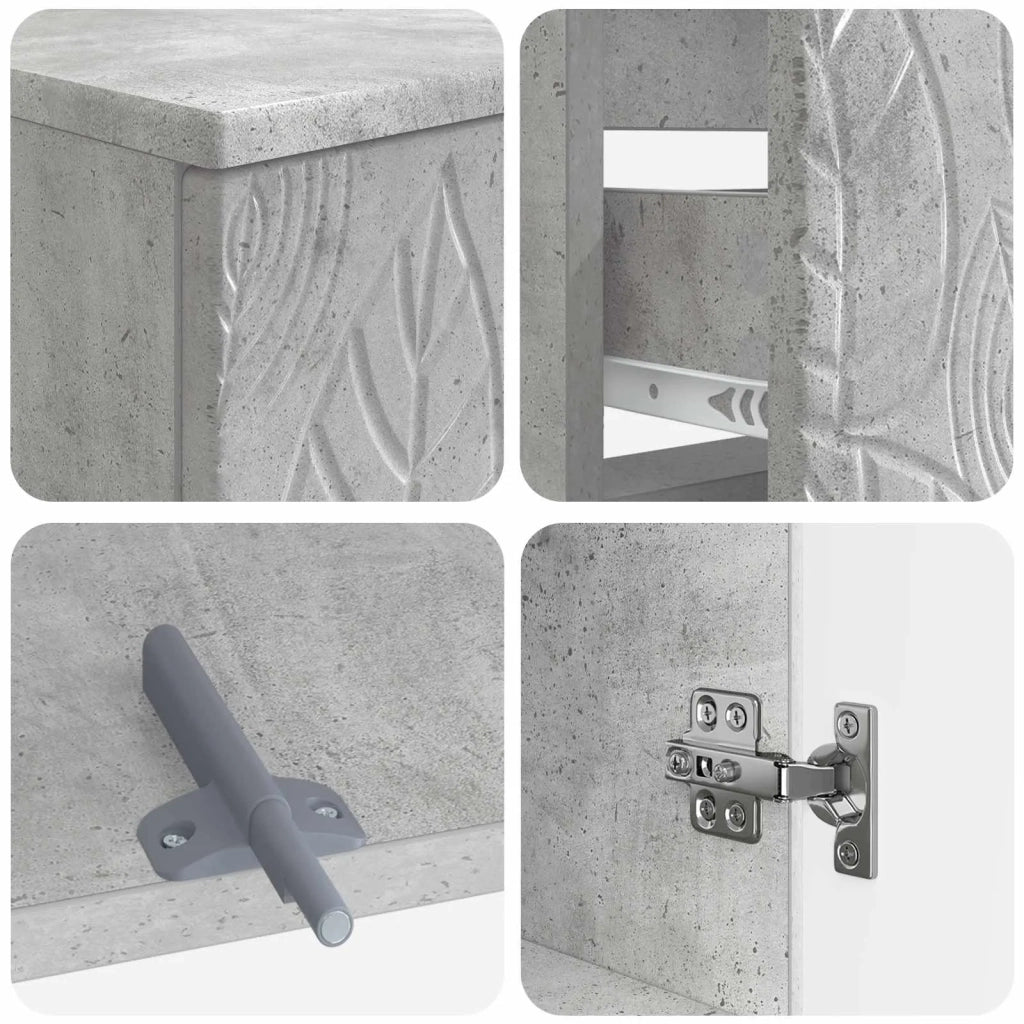 Set di Armadi da Bagno da 2 Pezzi DELFT Grigio Cemento 3418029
