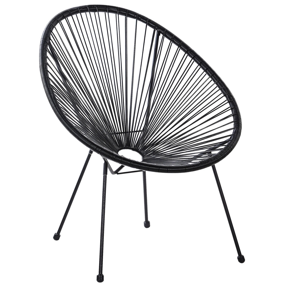 Sedia da Giardino Rattan Sintetico di colore nero Papasan stile Moderno contemporaneo esterno balcone terrazza