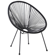 Sedia da Giardino Rattan Sintetico di colore nero Papasan stile Moderno contemporaneo esterno balcone terrazza