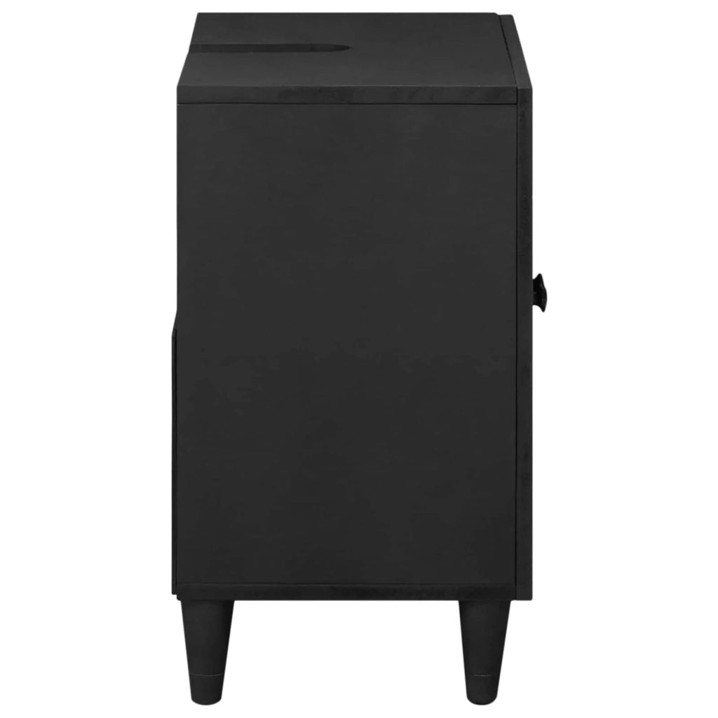 Mobiletto sottolavello moderno con design floreale 62 x 33 x 58 cm con funzionale spazio di archiviazione in legno massello di mango 02_0057861