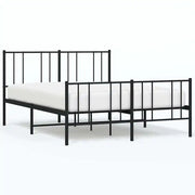 Letto matrimoniale | Letto per adulti | Giroletto senza Materaso con Pediera in Metallo Nero 160x200 cm