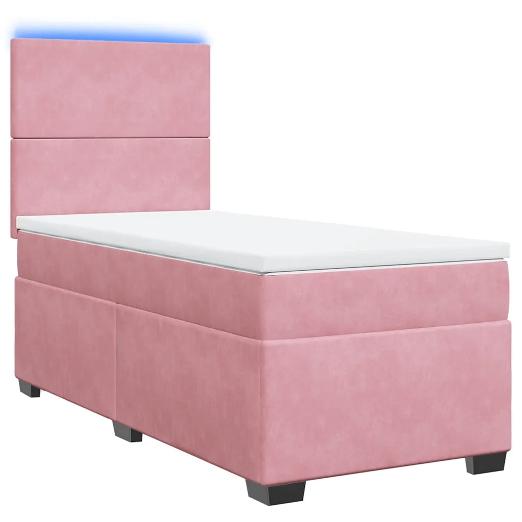 Giroletto a Molle con Materasso Rosa 80x200 cm in Velluto