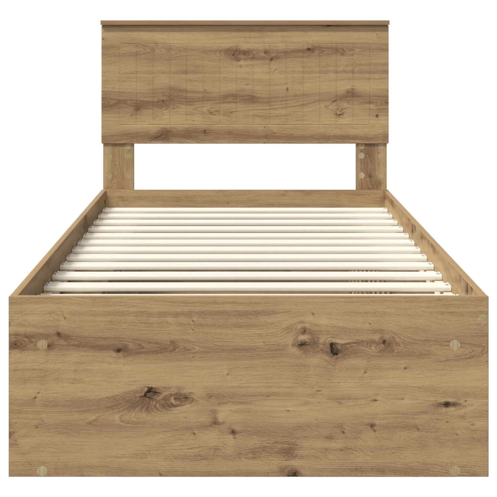 Struttura del letto con testiera Rovere Artigianale 90 x 190 cm