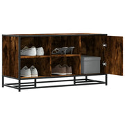 Scarpiera-Scaffale per scarpe in Rovere Fumo 100x40x53,5 cm in Truciolato e Metallo