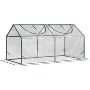 Mini Serra da Giardino con 2 Finestre 119x60x60 cm Copertura PVC Anti-UV Trasparente