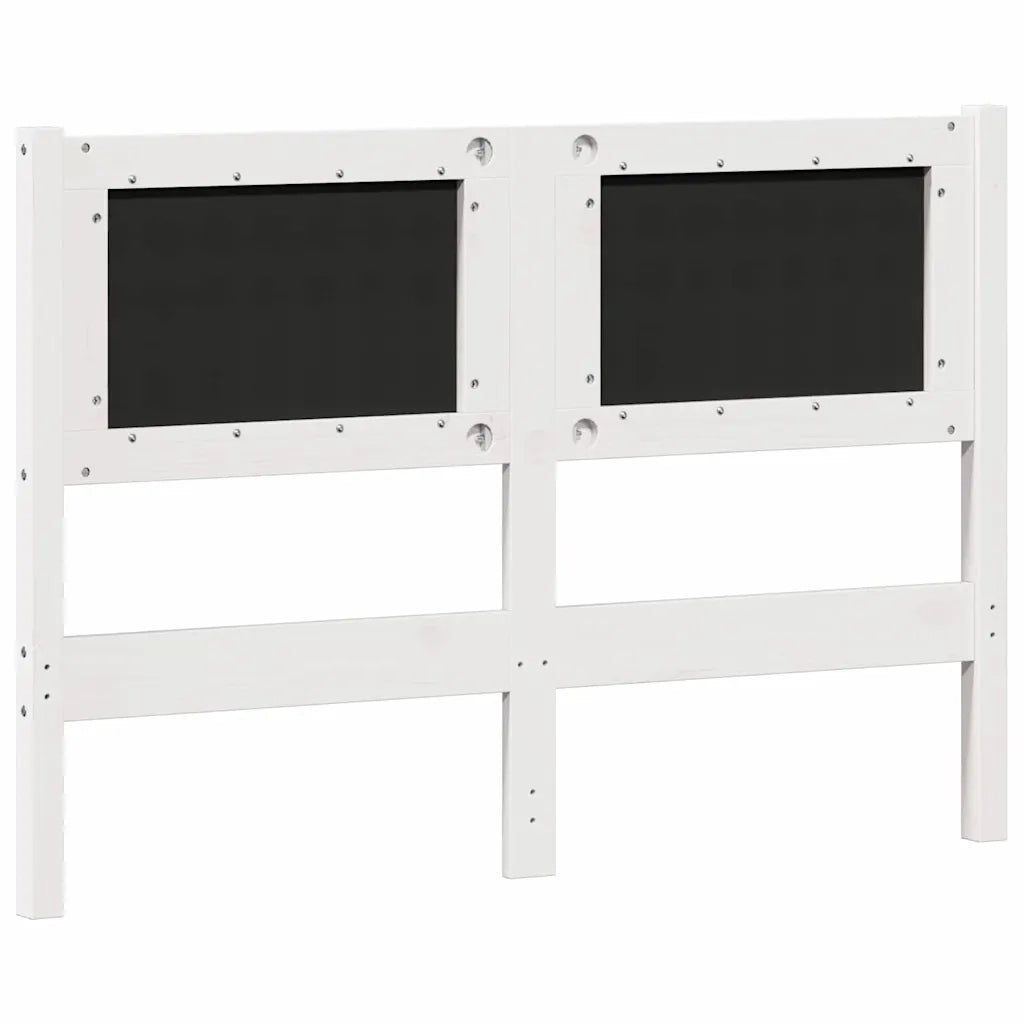 Testiera Bianco e grigio chiaro 135 cm Legno di pino massello