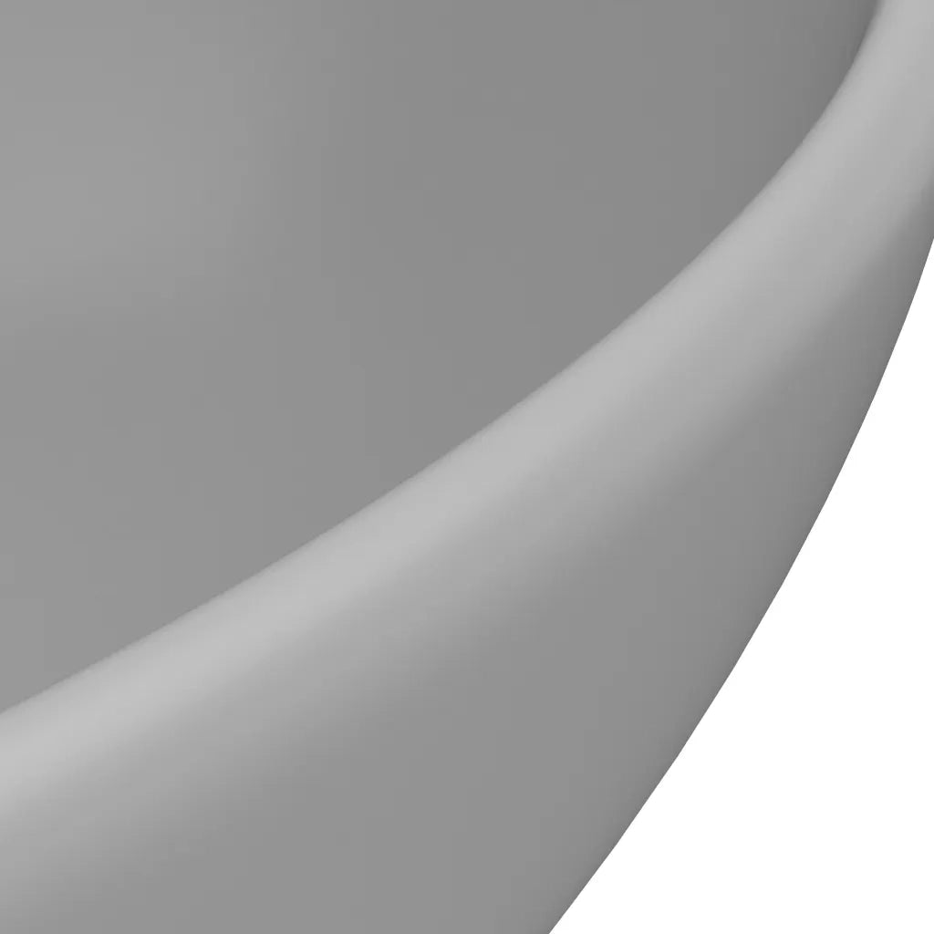 Lavandino Lusso Ovale Grigio Chiaro Opaco 40x33 cm in Ceramica CFW6745638