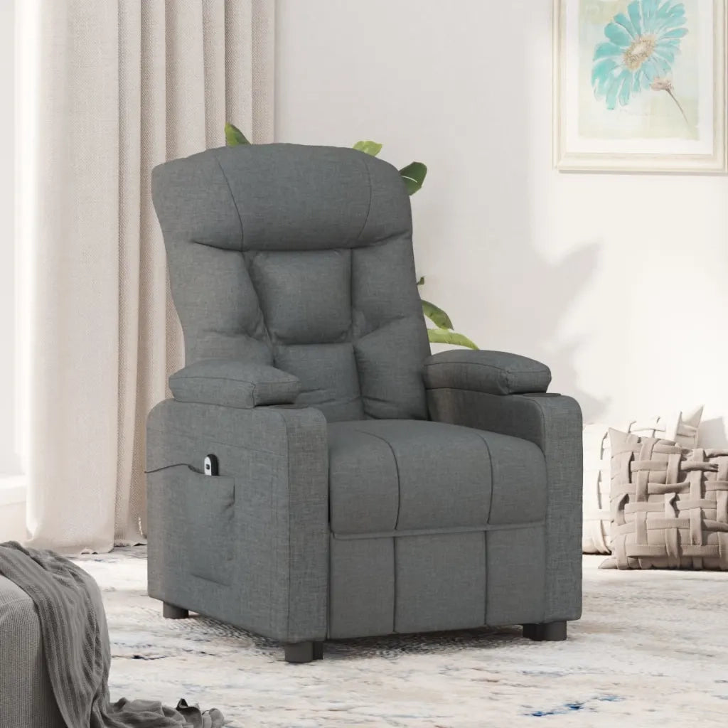 Poltrona Elettrica Reclinabile Grigio Scuro in Tessuto 3098816