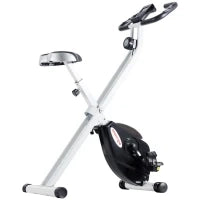 Cyclette Pieghevole Magnetica 8 Livelli, Display LCD, Rotelle e Sellino Regolabile, Nero