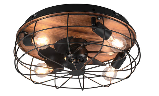 Plafoniera con Ventilatore da Interno Attacco E27 Ø50 cm Metallo Nero Opaco