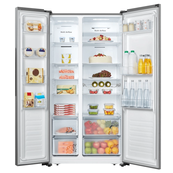Hisense Frigo Side By Side Total Nofrost 662lt F 91cm Silver Rs677n4aif