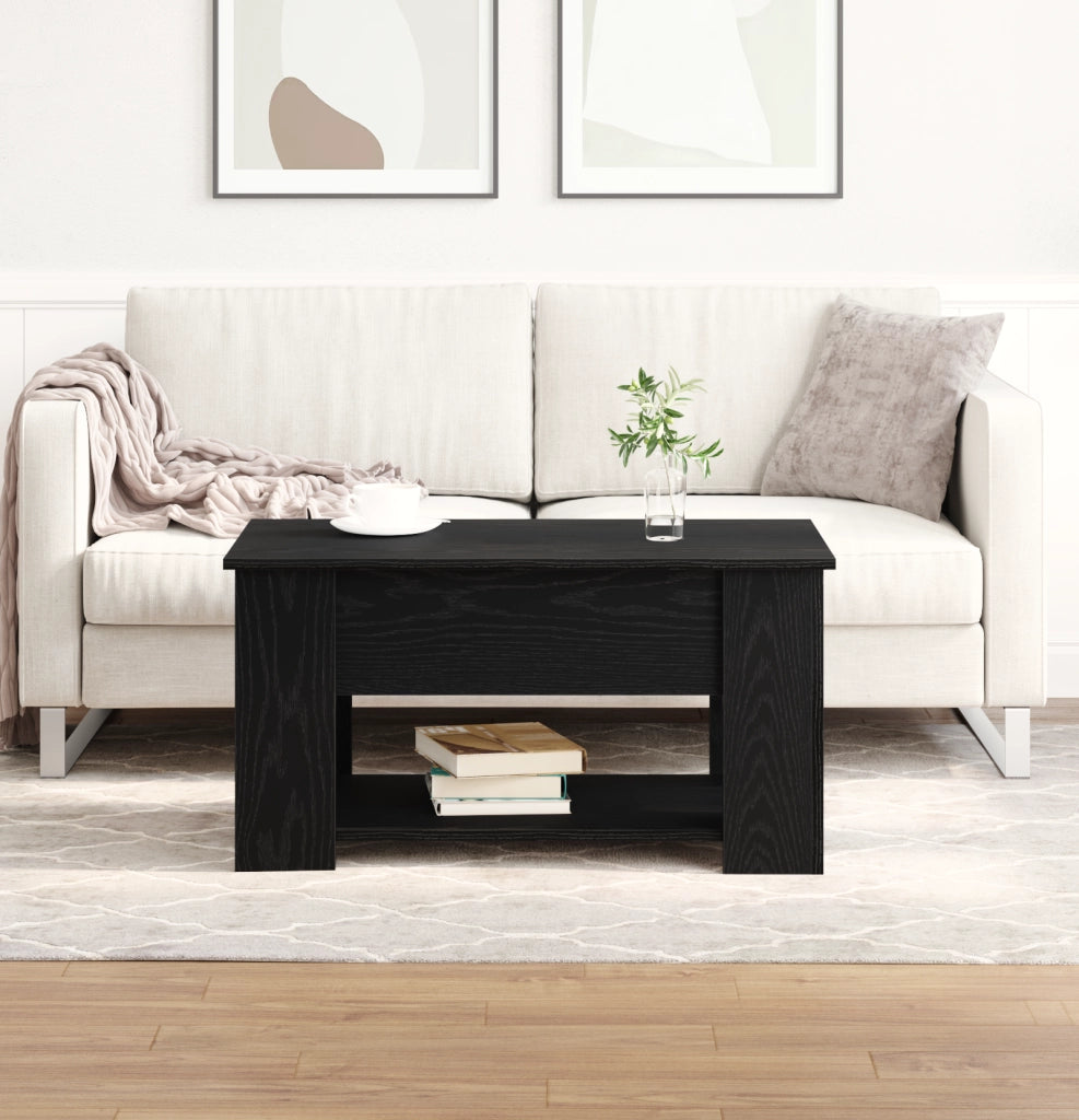 Tavolino da caffÃ¨ in rovere nero 79x49x41 cm realizzato in legno ingegnerizzato