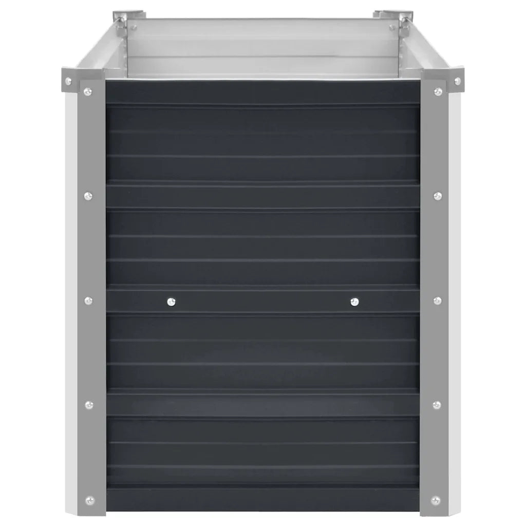 Fioriera per Giardino Antracite 100x40x45 cm in Acciaio Zincato