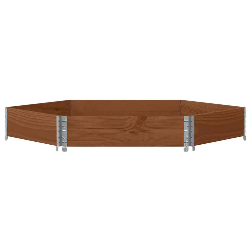 Fioriera esagonale rialzata per piante fiori e patio/giardino 160 x 160 cm legno massello di pino marrone 02_0039882