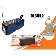 Trade Shop - Altoparlante Cassa Speaker Bluetooth Pannello Solare Torcia + Lampadina Led Bl6852 -
