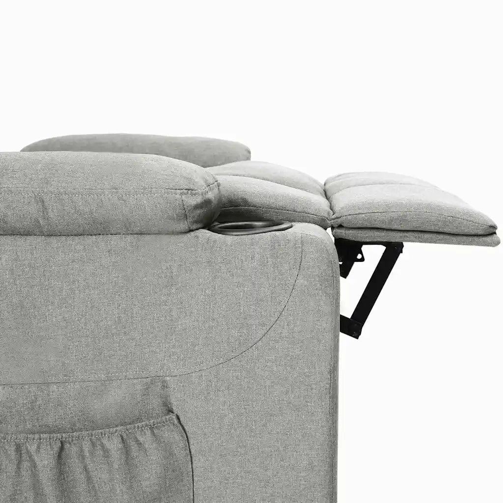 Divano Sedia-Poltrona Reclinabile in Tessuto Grigio Chiaro 761572