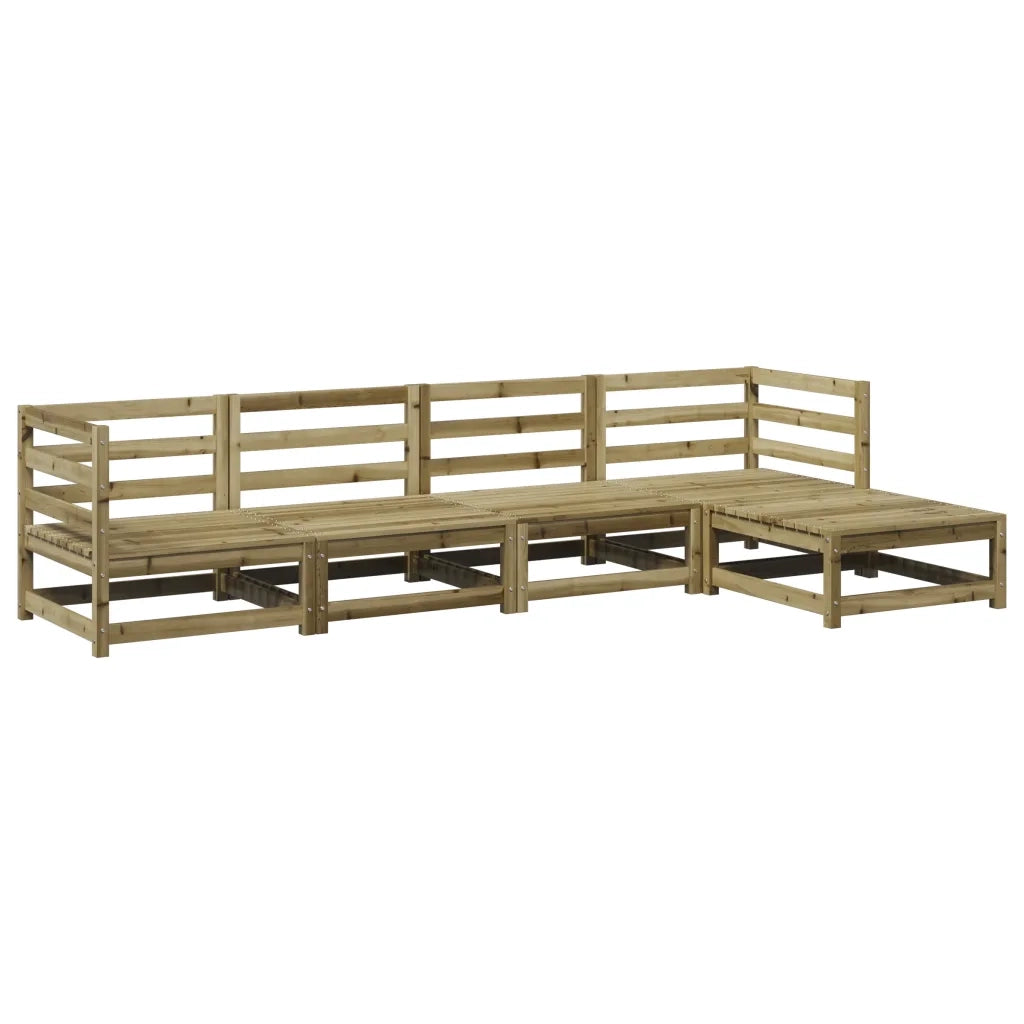 Set Divani da Giardino 5 pz | Set Salotto da Giardino in Legno Impregnato di Pino