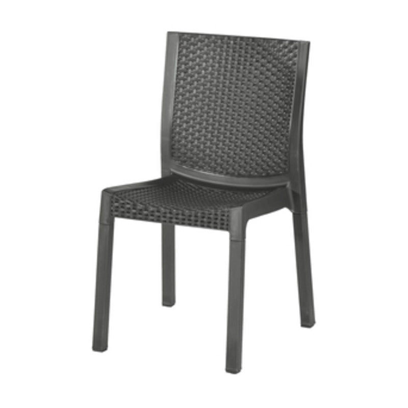 SEDIA RESINA EFFETTO RATTAN PANAREA ANTRACITE